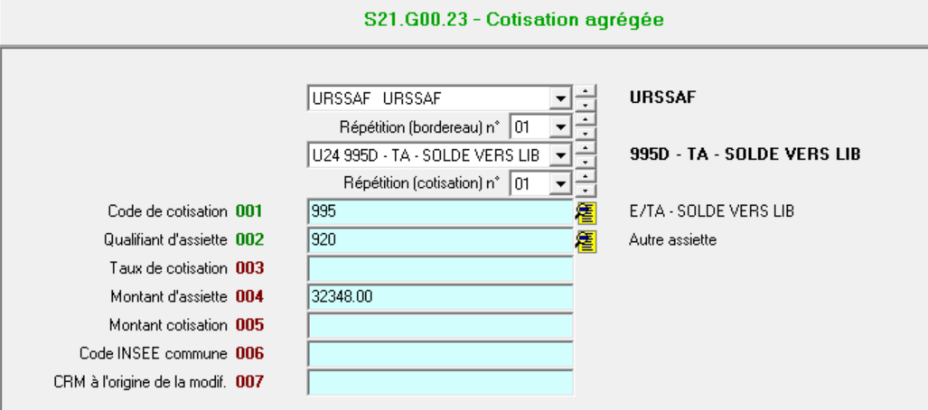 DSN Rubrique 23